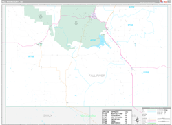 Fall River County, SD Wall Map Premium Style 2024